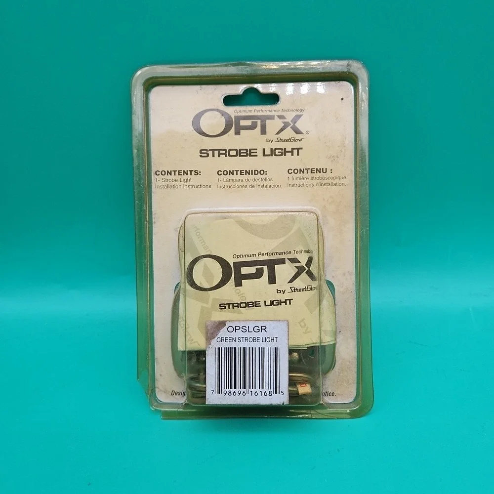 Optx Streetglow Strobe Light Green NOS 2002 Vintage OPSLGR Brand New Street Glow